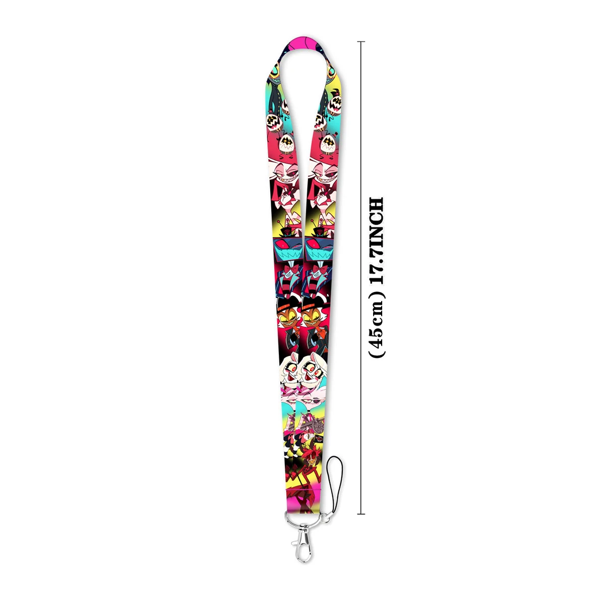 LX1326 Cartoon Demon Girl Lanyard Keychain ID Credit Card Cover Pass Mobile Phone Charm Neck Straps Badge Holder Key Accessories