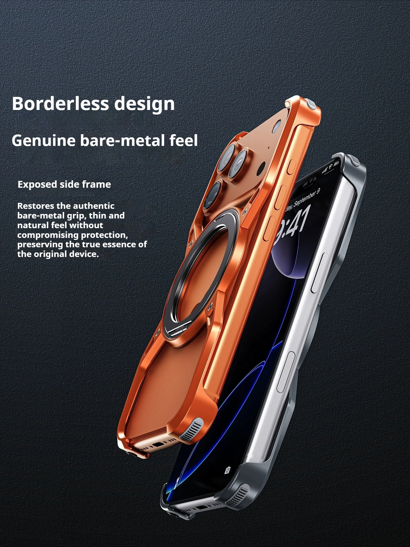 حافظة لهاتف آيفون 17 16 15 14 13 Pro Max 360 دعامة دوارة Magsafe حلقة مغناطيسية حامل غطاء ممتص للصدمات