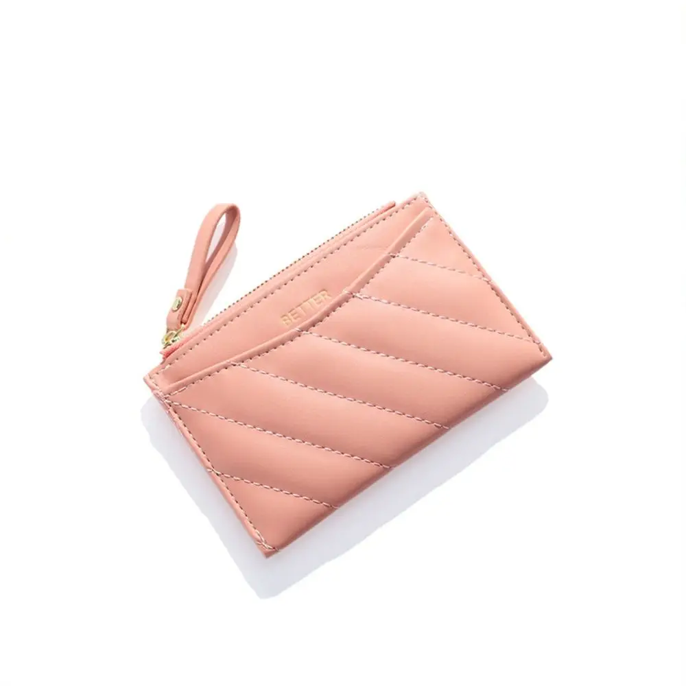 Mini Zipper PU Leather Card Bag, Slot Multi-Card, titular do cartão pequeno, bolso do cartão, estilo coreano, bonito bolsa da moeda, fêmea, impressão