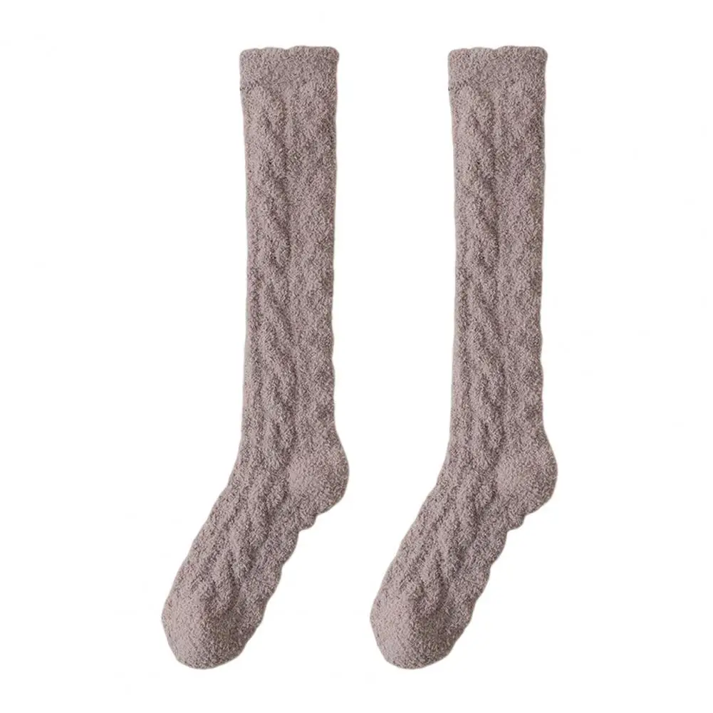

Fuzzy Socks for Women Knee High Fluffy Stockings Soft Warm Cozy Slipper Socks Plush Winter Long Floor Socks Ножки для сна