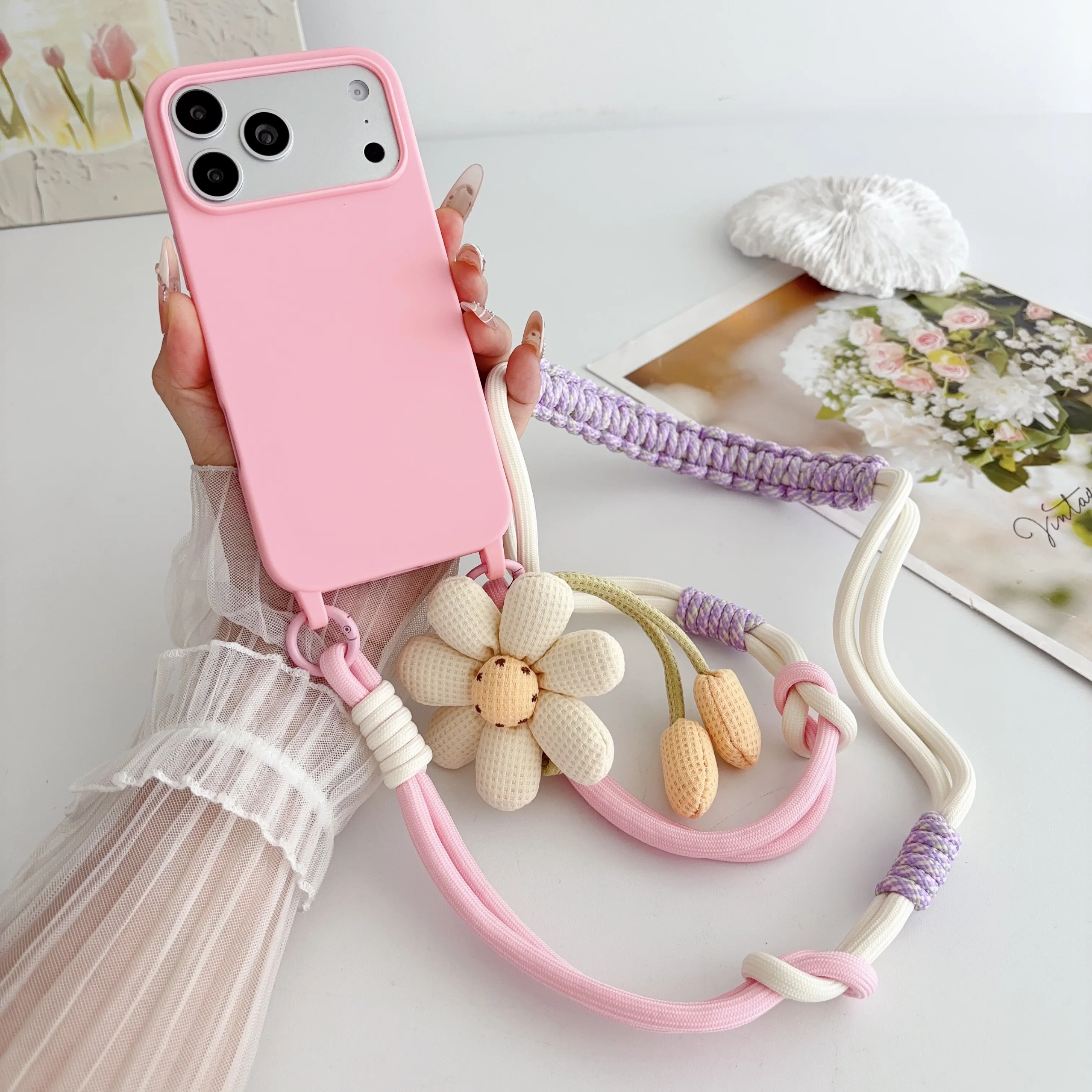 Crossbody Lanyard Neck Strap Case - Coque de téléphone à l'effigie de