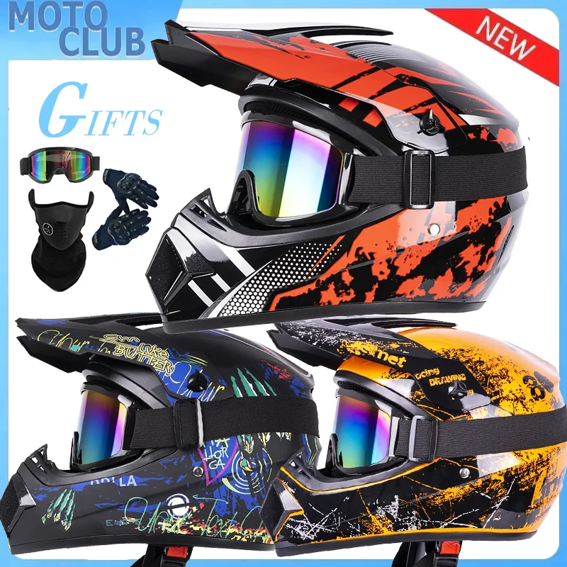 Casco de motocicleta todoterreno Casco de bicicleta Downhill AM DH Casco cruzado Capacete Motocross Casco Ш®лом Enviar 3 piezas de regalo Moto