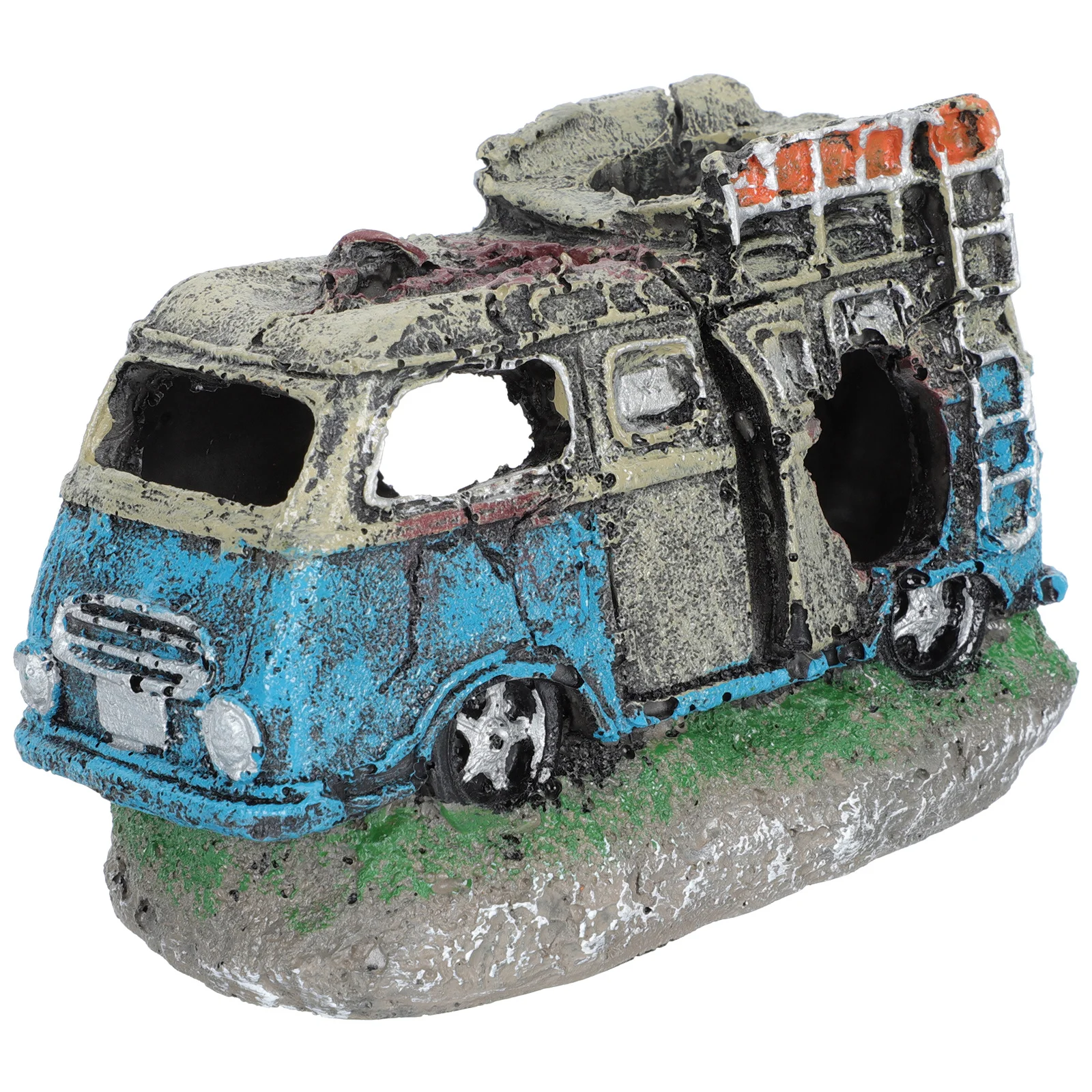 

Fish Tank Resin Car Wreck Ornament Aquarium Decor Hiding Cave Landscape Fish Tank Supply Accessory Resin Craft