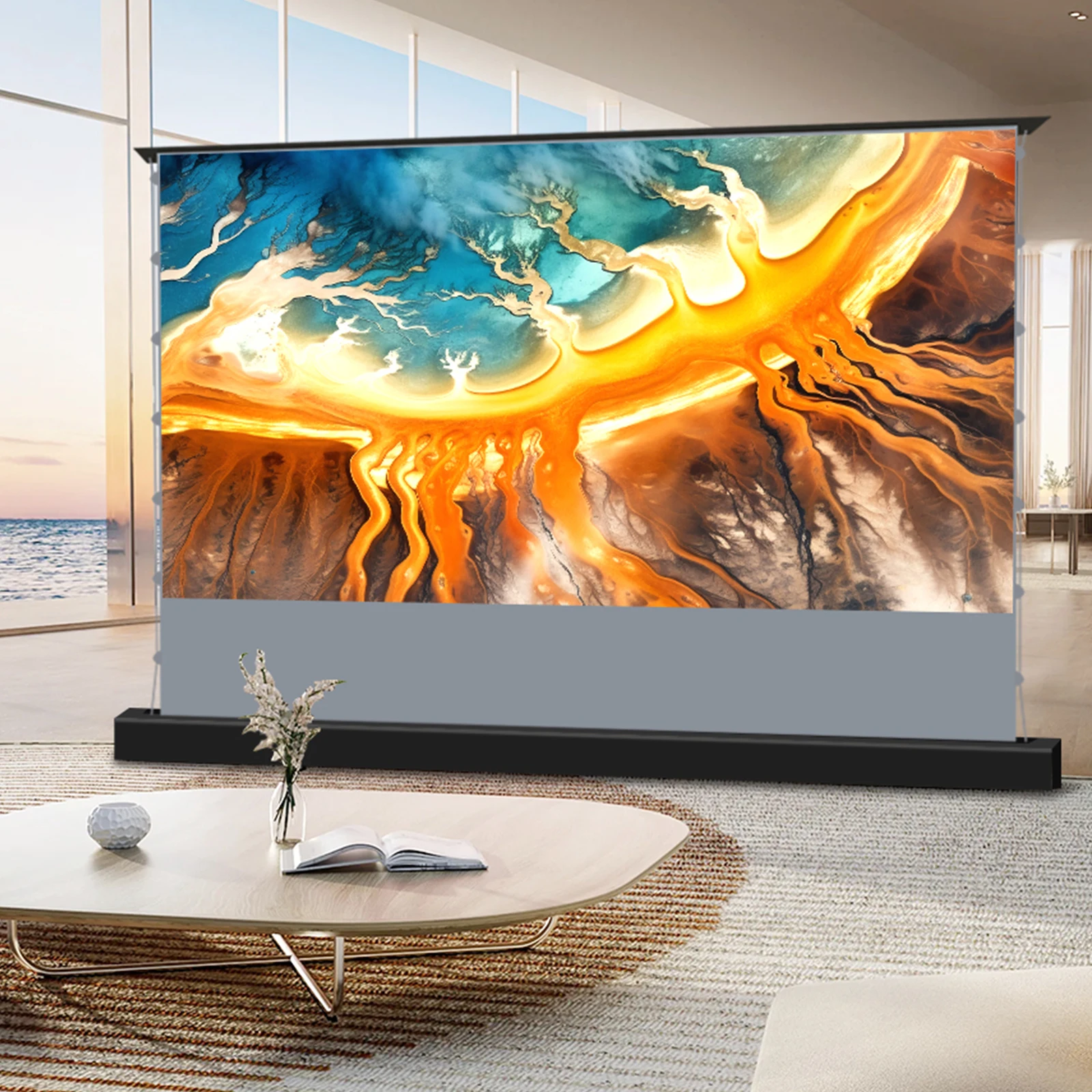 Pantalla de Proyección Motorizada Autoelevable de 72-150'' 8K 16:9 ALR para Proyector de Tiro Largo Hisense C2 Ultra 4K, Novedad 2026