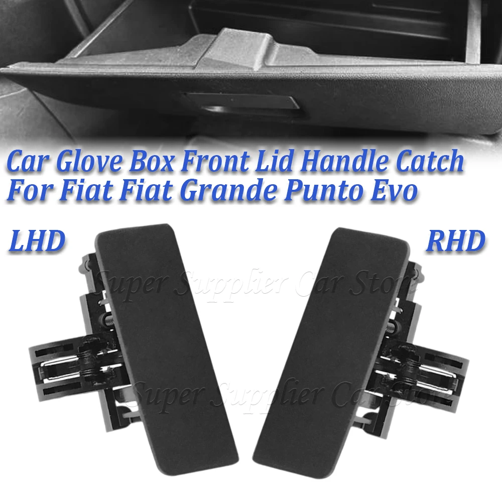 Para fiat grande punto 2005 2006 2007 2008 2009 rhd/lhd carro nova abertura frontal caixa de luva tampa frontal alça captura preto 735426145