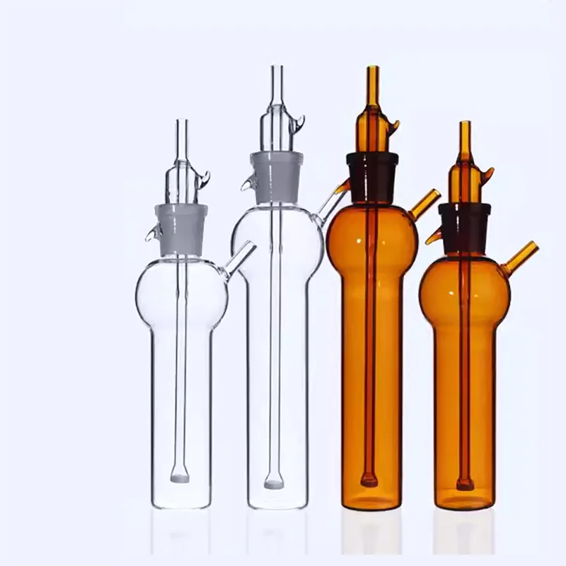 Bubble gas sampling bottle impact absorption bottle impact 10ml 25ml 50ml 75ml 250 gas sampling bottle laboratory glassware