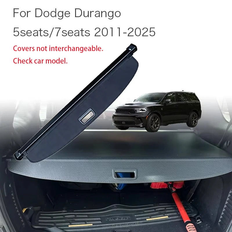 Organizer do bagażnika samochodowego z zasłoną do Dodge Durango 2011-2025, pokrowiec na bagażnik, tylny bagażnik, schowek na bagaż, wodoodporny ekran.