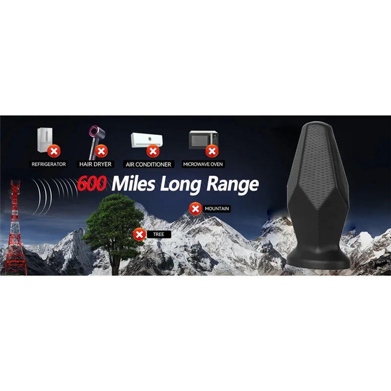 ABJF-HD TV 안테나 실내, 모든 TV용 증폭기 신호 부스터가 있는 스마트 TV 로컬 채널용 600마일 이상 장거리