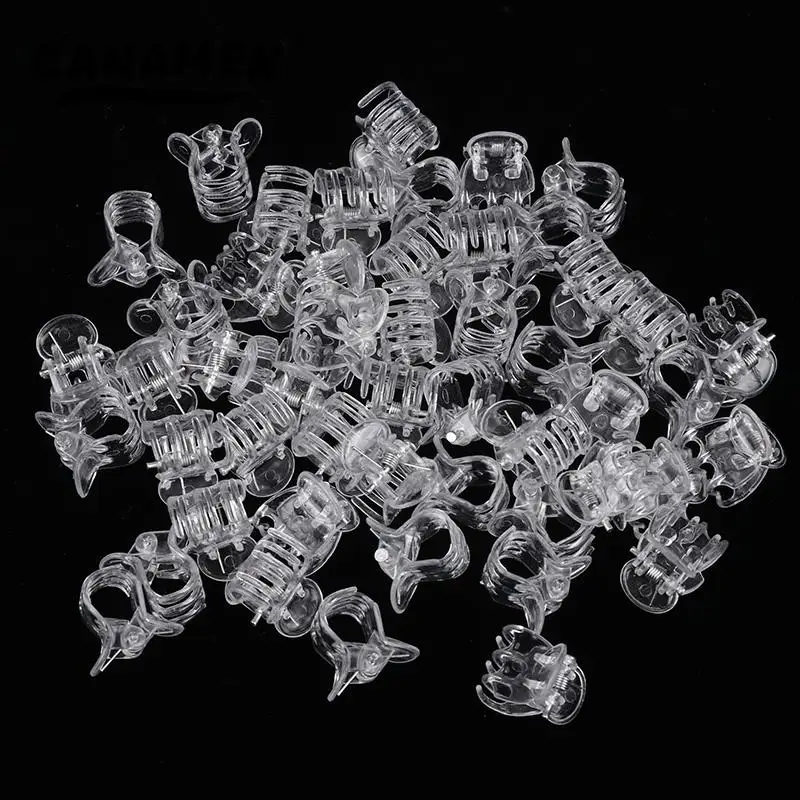 Clips d'orchidées transparents en plastique, 6 griffes, support de fleurs papillon, fixateur clair pour jardin, tige de vigne, plantes grimpantes, 50 pièces