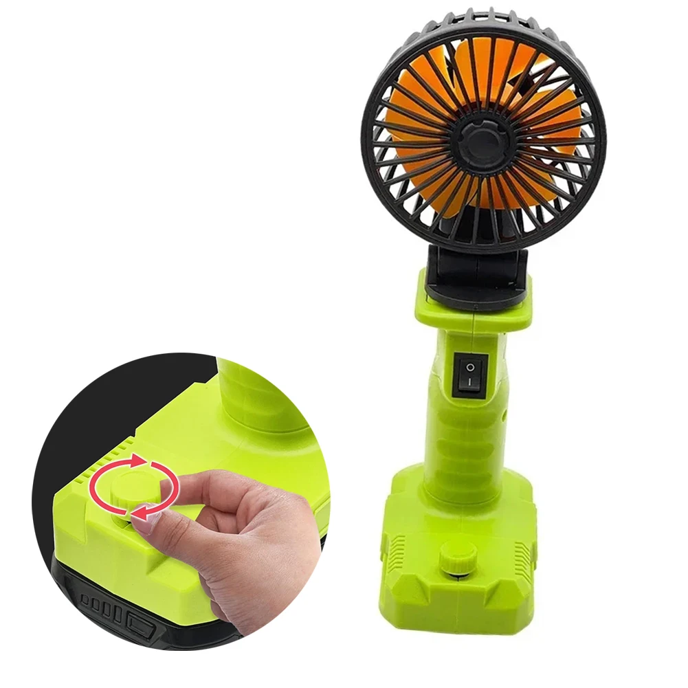 Foldable P108 USB-C Desk Fan 27cm Green Multi Directional Tilt Stepless Speed Control with Built-in Rechargeable Battery Tools