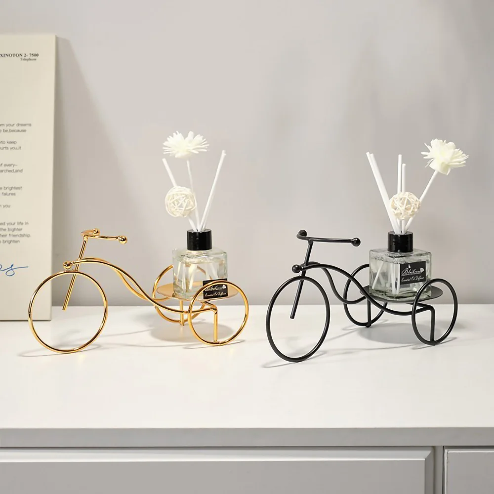 Tricycle Modern Golden Candle Holder Home Decorations Candlestick Stand For Candles Container Christmas New year Room Table Deco