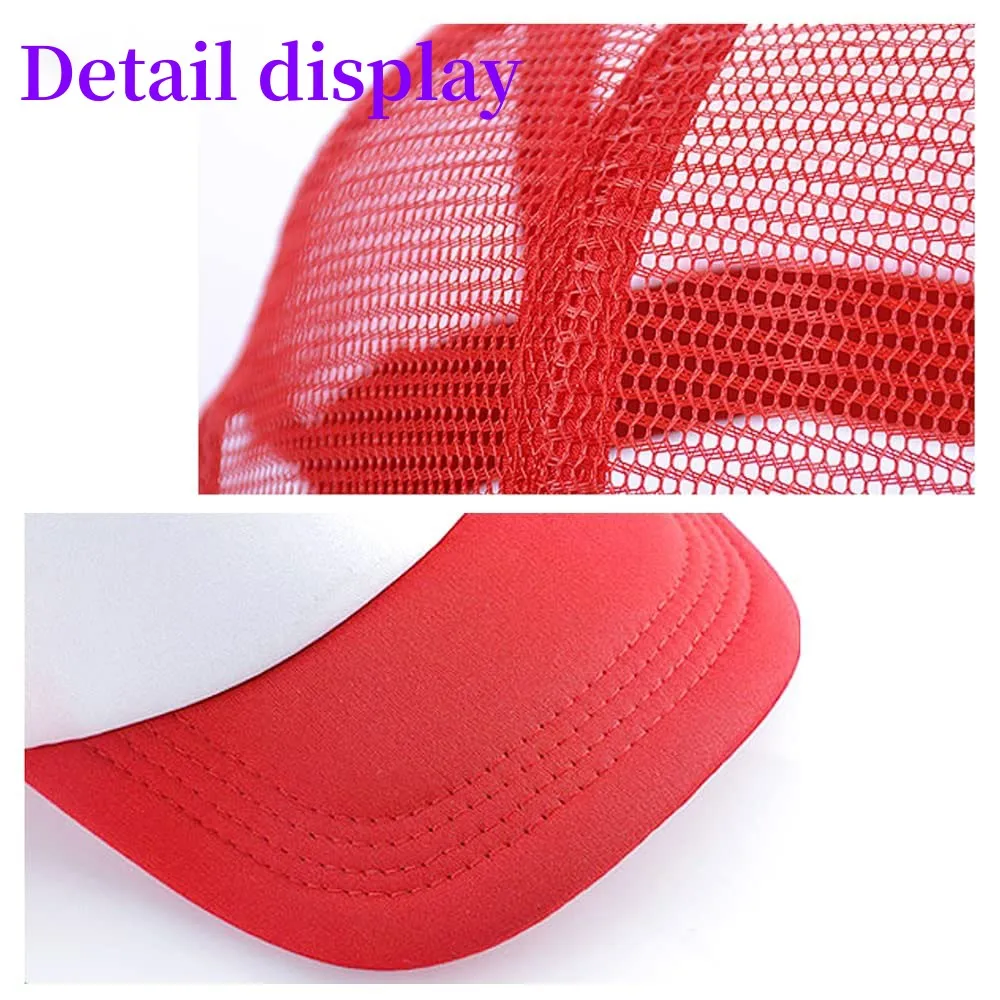 1Pcs Sublimation Blank Polyester Mesh Cap Mesh Trucker Summer Mesh Cap Blank Cap DIY Embroidery Sublimation Printing