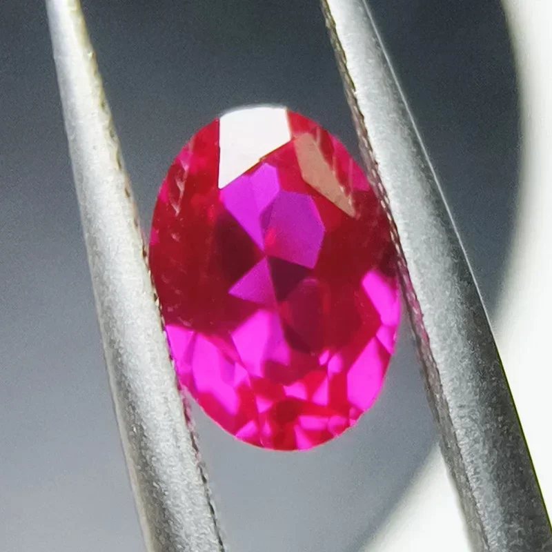 

NEW Lab Grown Sapphire Oval Shape Rose Red Color Top Quality Charm Beads for Jewelry Making Selectable AGL Certificate