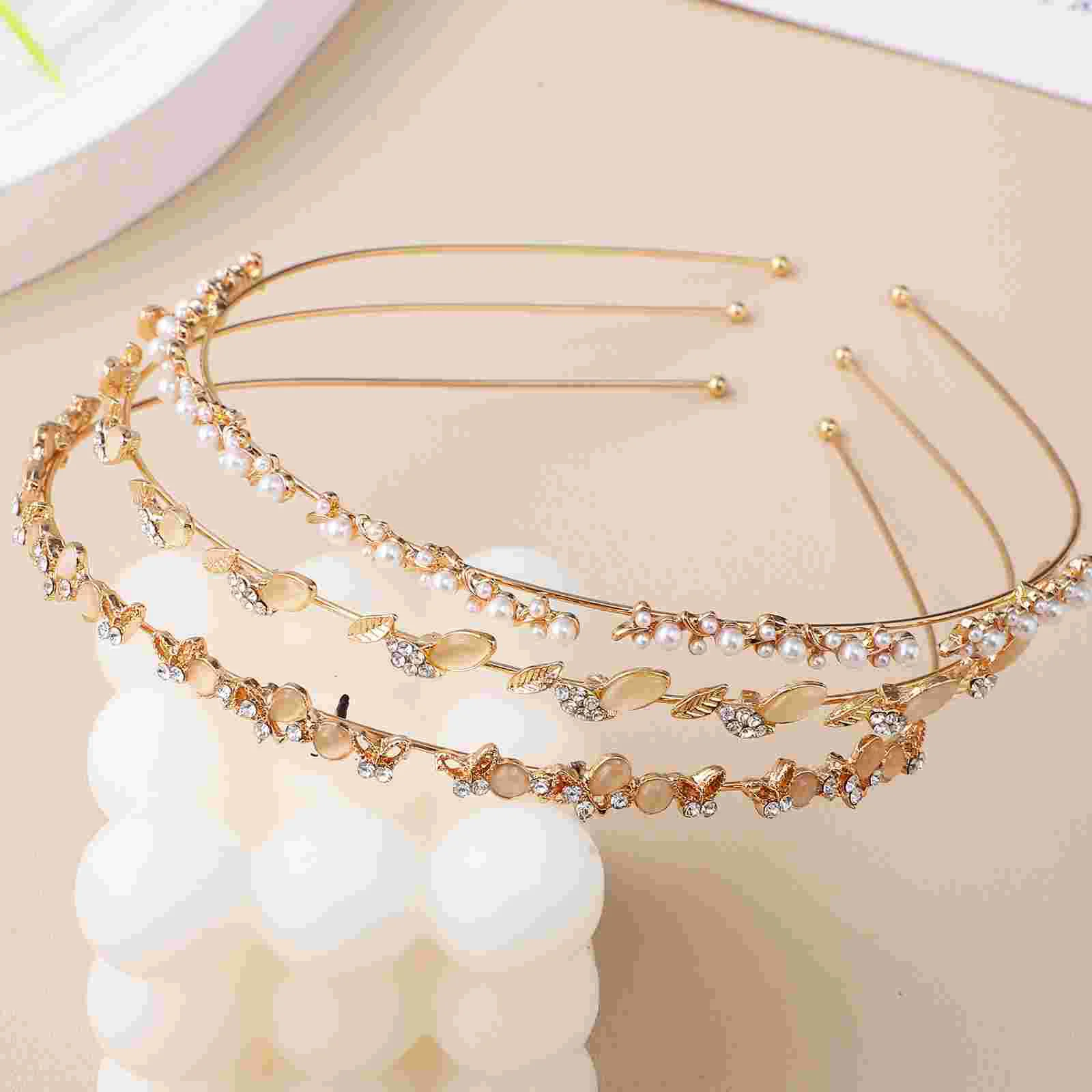 6 Pcs Bride Hair Clip Head Band Bridal Wedding Headband Rhinestone Crown Crystal