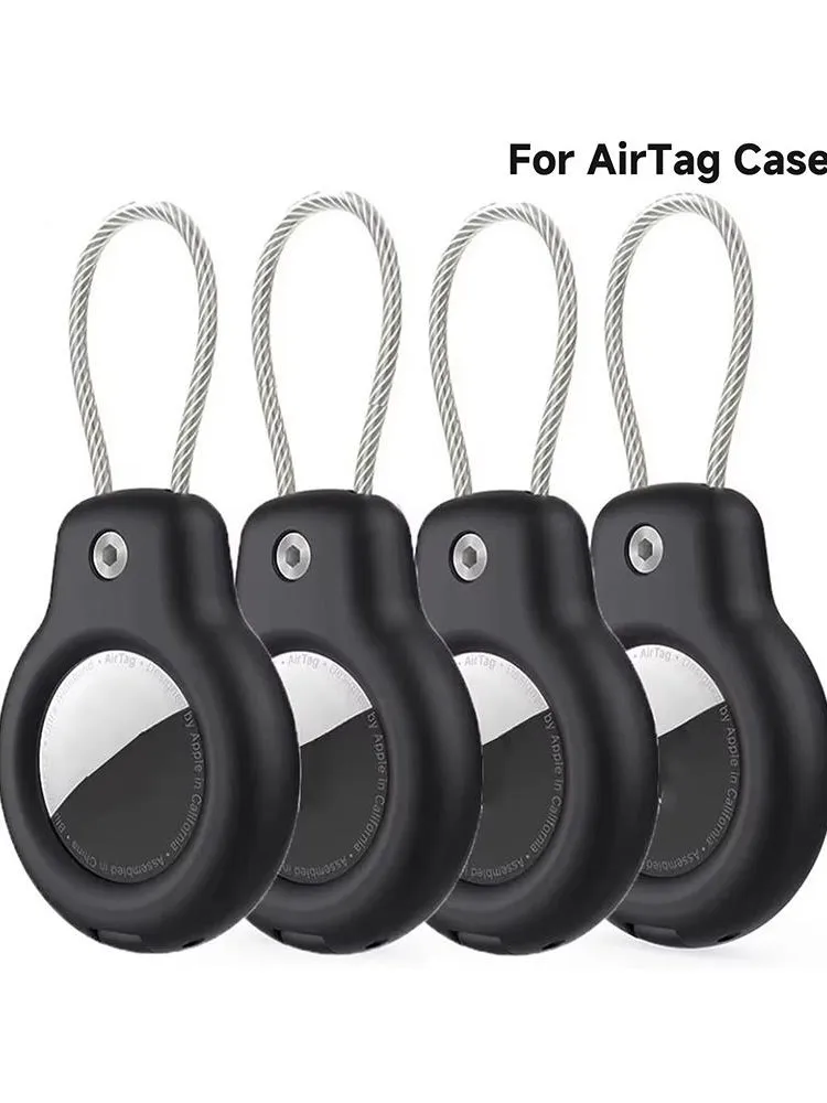 Voor Apple Airtag Case Hard Plastics Houder Anti-Verlies Sleutelhanger Met Stalen Kabel Voor Huisdieren Kraag Rugzak Bagagelabel GPS Tracking - afbeelding 2
