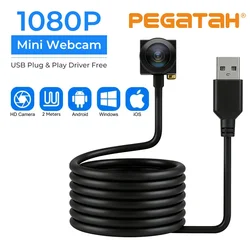 1080P Full HD Mini USB Webcam with 120° Wide Angle Lens 2.8mm/3.7mm Plug and Play for PC Laptop Computer Desktop Video Recording
