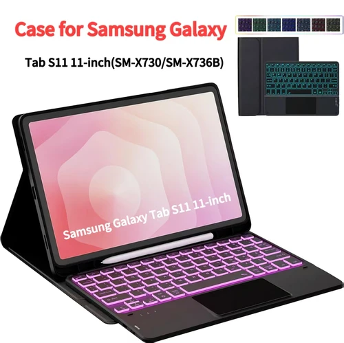 Imagen 1 del producto Funda para Samsung Galaxy Tab S11 11 pulgadas 2025, funda con teclado inalámbrico Bluetooth para Galaxy Tab S11 Funda para tableta de 11 pulgadas