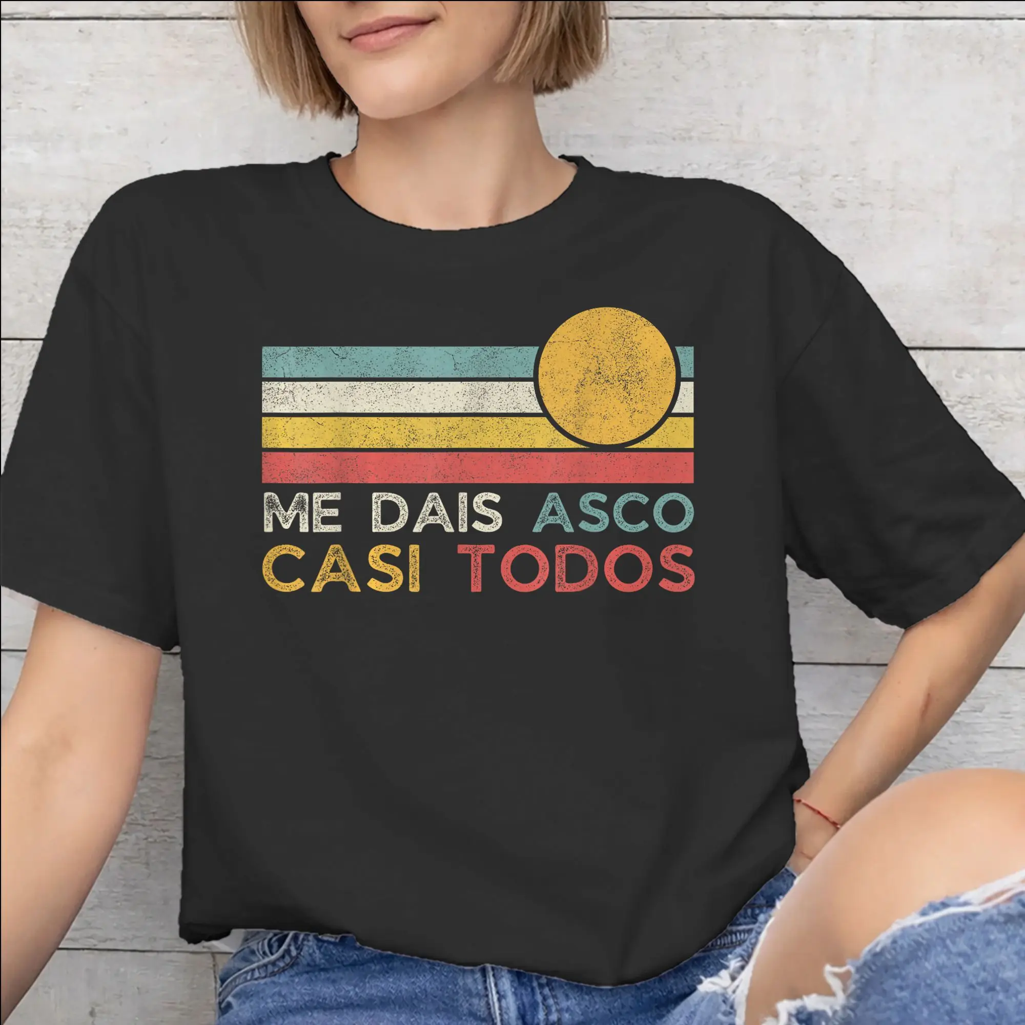 Футболки с графическим принтом Me Dais Asco Casi Todos для мужчин и женщин, 100% хлопок, одежда