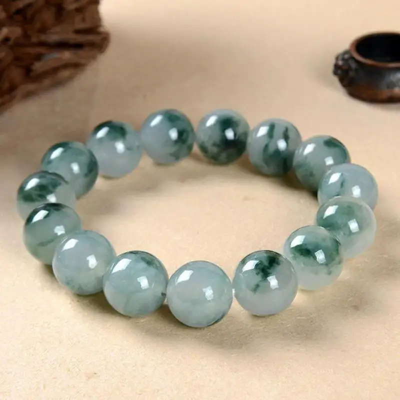 Natural Emerald Jade Beads Bracelet Elastic Bangle Charm Jewellery Fashion Accessories Hand-carved Woman Lucky Amulet Bracelets