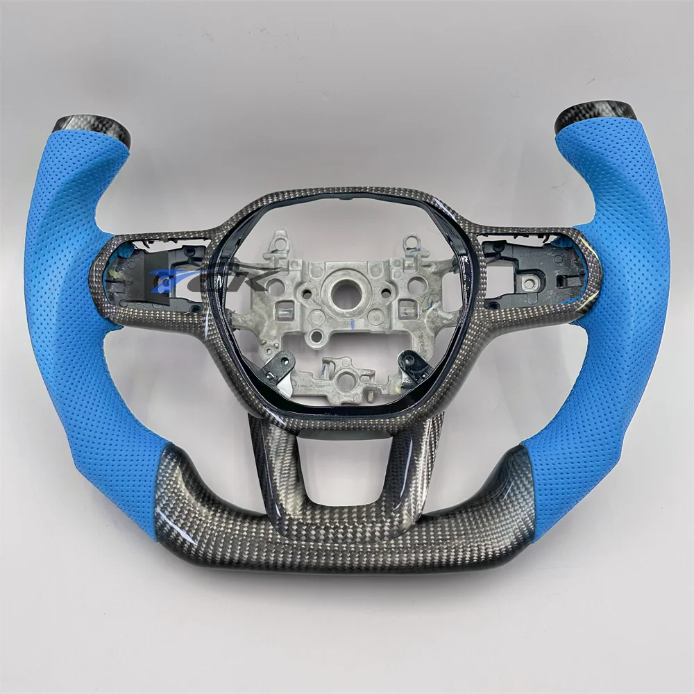 

Custom Carbon Fiber Blue Perforated Leather Steering Wheel For Honda Civic 2022 2023 2024 2025 car accessories