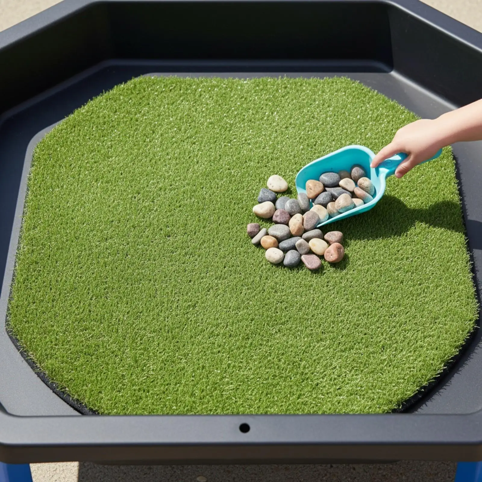 Flat Octagonal Grass Tray Insert for Sensory Play Decorative Rectangular Tray Compatible Liner