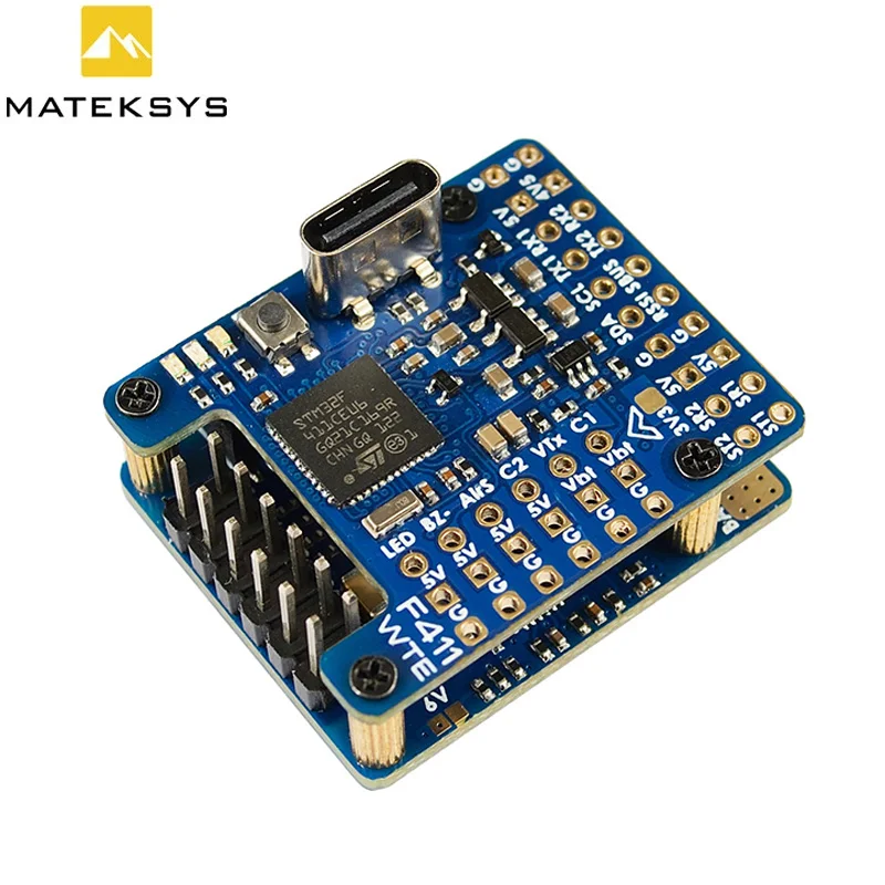 

Matek Mateksys F411-WTE Flight Controller STM32F411 Built-in BEC 5V Output 2-6S ESC 90A Current Senor For FPV Fixed Wing Drone