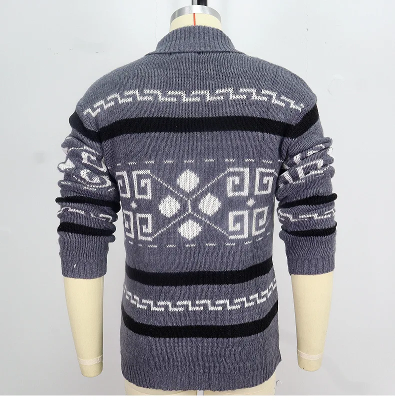 Herren Herbst Winter Mode Strickjacke Jacke Slim Fit Langarm Strickpullover mit stilvollem Revers Design lässig elegant Out – Detail 19