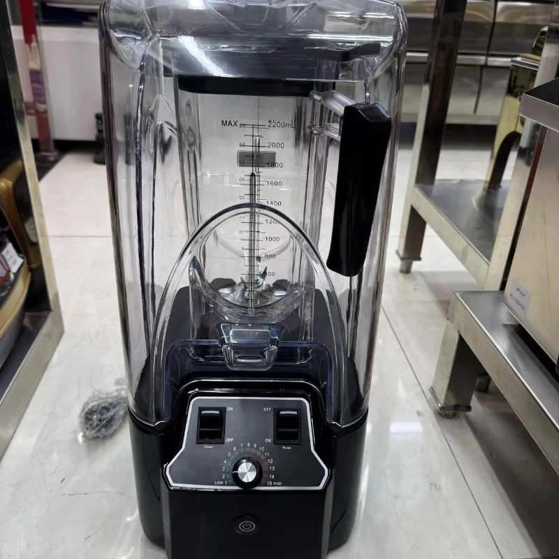 

2.2L liter smoothie machine commercial milk tea shop with cover sound insulation smoothie machine multi-functional 6L shredded