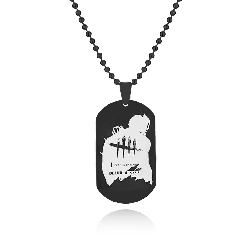 Deads by Daylights Classic Symbol Stainless Steel Titanium Army Badge Pendant Chains Necklace for Boys Friends Gift Goth Choker