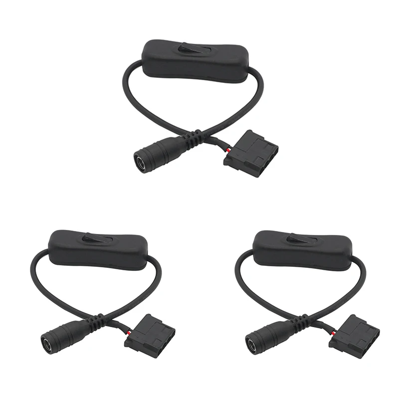 

3PCS DC 5521 to Molex 4 Pin Power Supply Adapter Cable with for Computer fan Surveillance cameras routers 28CM