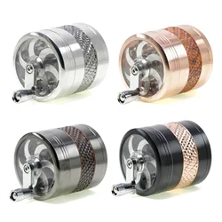 Manual Metal Herb Grinder 5 Layer Zinc Alloy 63mm Kitchen Cutter Crusher Hand Crank Muller