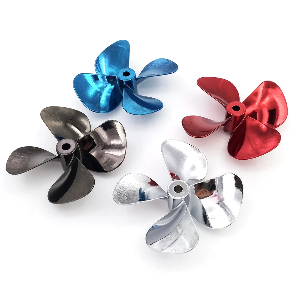 4-Blades 60mm RC Boat Propeller Metal Prop CW/CCW Impellers for 4mm Shaft RC Fishing Tug Boat Scale Marine Boat