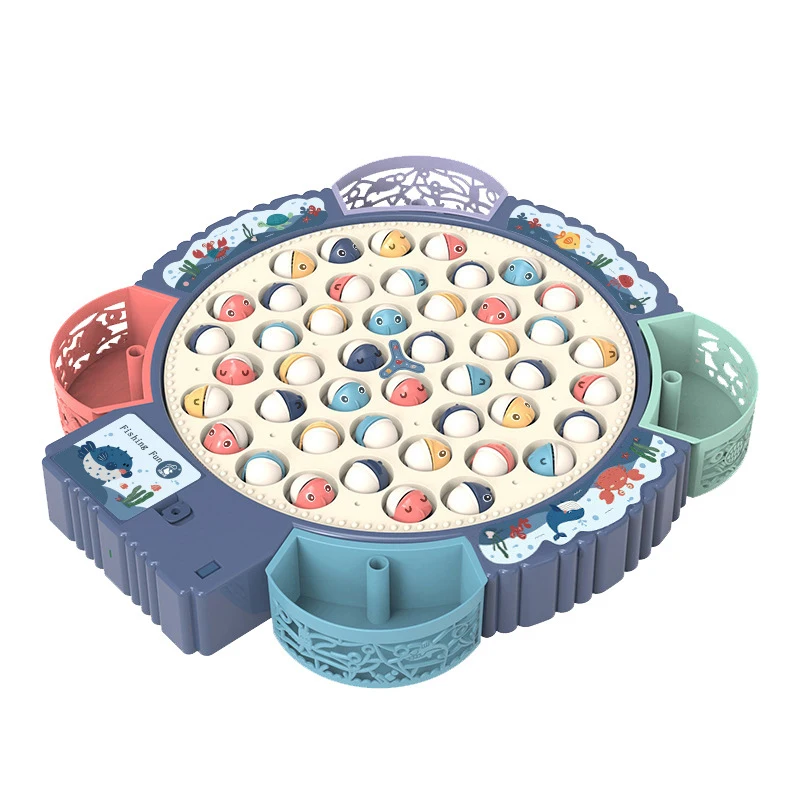 Rotating Magnetic Fishing Toy Children's Educational Multifunctional Music Rotating Fishing Plate Best Gift for Children