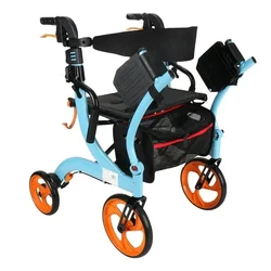 Rollator Walker Four-wheeled Vehicle Shopping Cart Walker Elderly Assisted Travel Manual Multi-function