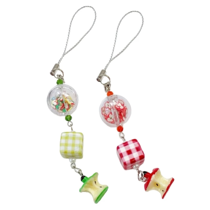 أنيقة Apples Bead Mobile Charm Pendant مناسبة لأكياس محركات أقراص USB والهاتف مثاليًا للاستخدام يوميًا والاستخدام في السفر