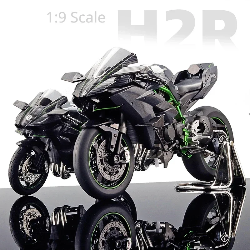 

1:9 Kawasuki Ninja H2R H2 Alloy Motorcycle Model Sound and Light Of The Large Diecast Car Boy Gift Children Toy Car Series