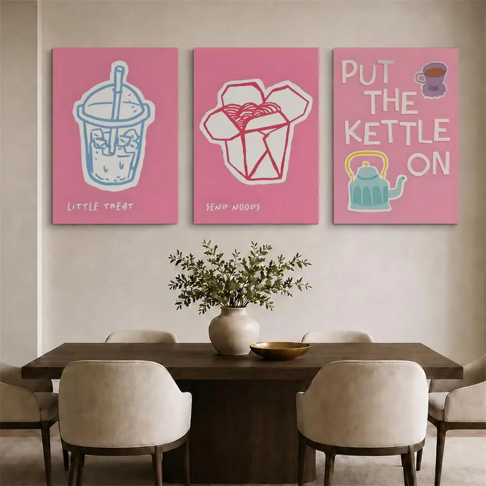 Pizza Sushi Kitchen Framed Wall Painting Ready to Hang Canvas Art Poster for Living Room Bedroom Home Decor Decals