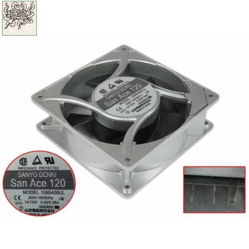 pour-sanyo-denki-109s408ul-ac-200v-12w-120x120x38mm-ventilateur-de-enfriamiento-del-servidor-nouveau