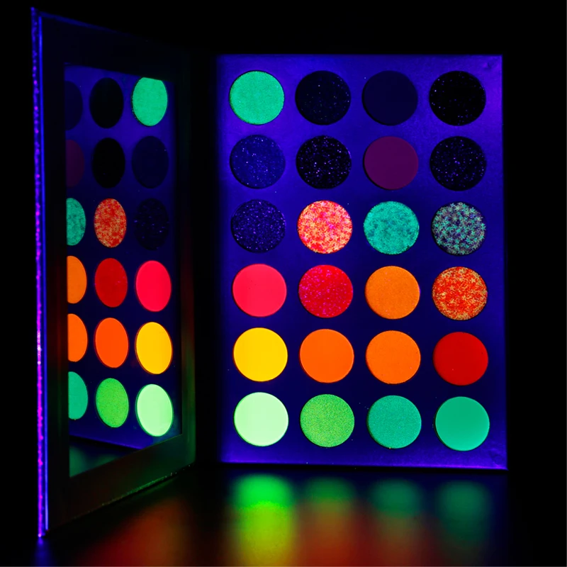 24 Color Luminous Eyeshadow Bright Phosphor Makeup Palette Flash Eye Shadow Neon Makeup Set Eye Shadow Palette