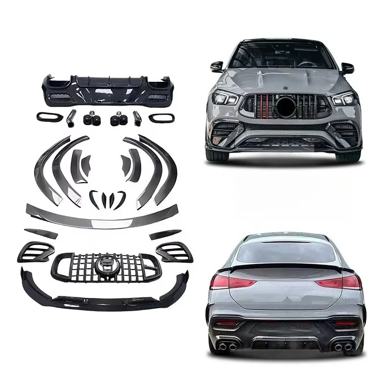 

W167 GLE B Kit for 2020+ -Benz V167 GLE63 GLE53 Coupe B Style Carbon Fiber Front Lip Car Grill Rear Diffuser