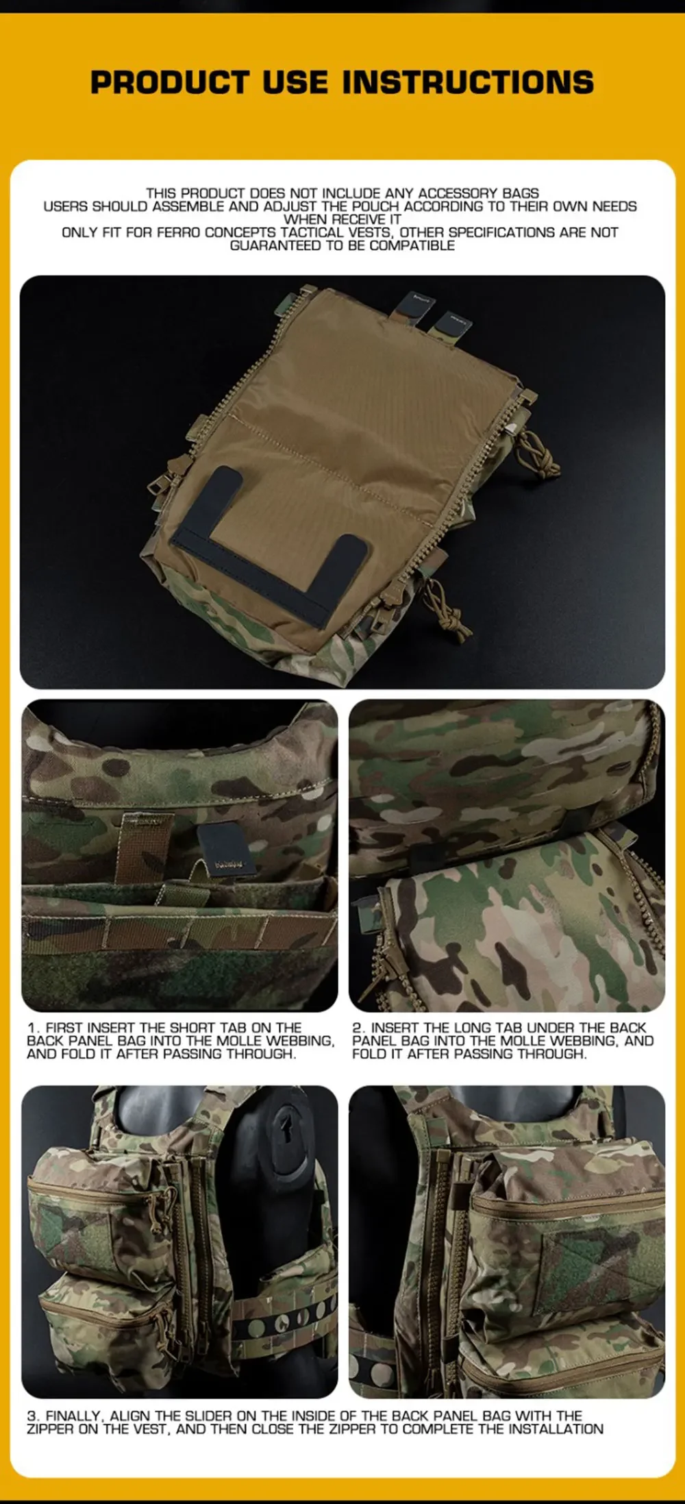 FCPC V5 Plattenträger Jagdweste Assault Back Panel Gear Wasserspeicher Allzweck Multi Fit Erweiterbare Tasche Airsoft-Ausrüstung – Detail 12