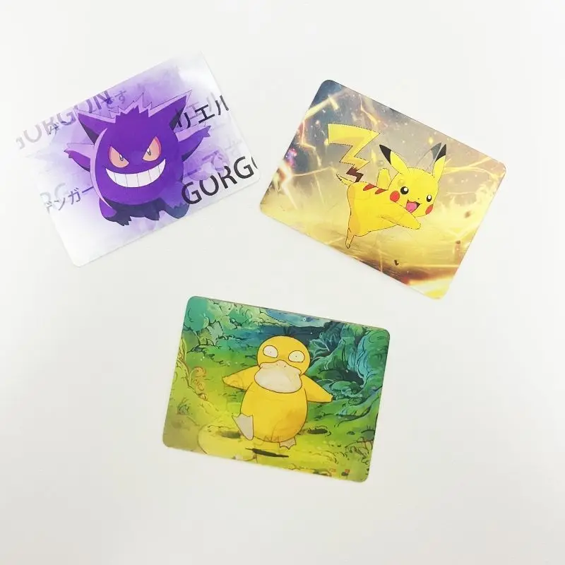 

Creative Pokemon Card Pikachu Psyduck Gengar Charizard Anime Action Figure Grating Card Cute Toy Children Gift Anime Merchandise