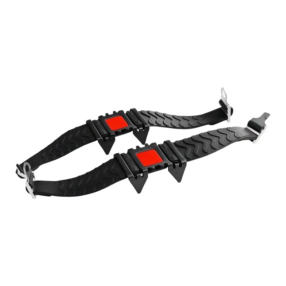 4 Teeth Snow Ice Cleats for Safe Hiking on Icy Ground Winter Walking Light Mountaineering Flexible Rubber Strap