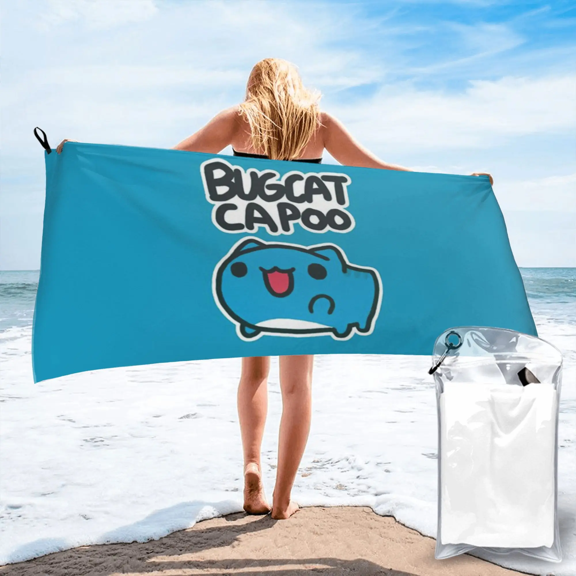 

Comic Cat Bugcat Capoo Bug Cat Beach Towel Soft Microfiber Quick Dry Absorbent Quick Towels For Mountain Climbing