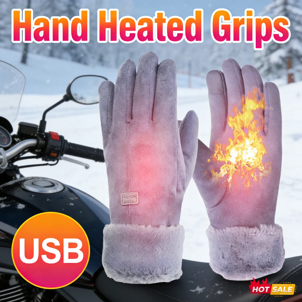 

Зимние термоперчатки с подогревом, 3 уровня регулировки температуры, для мотоциклов и активного отдыха, гоночные перчатки с подогревом, USB