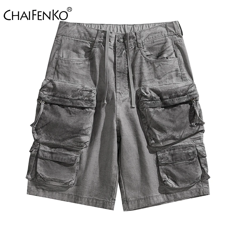 

Summer Pure Cotton Men Shorts Comfort Breathable Multiple Pockets Motion Cargo Shorts New Solid Fashion Denim Shorts Men