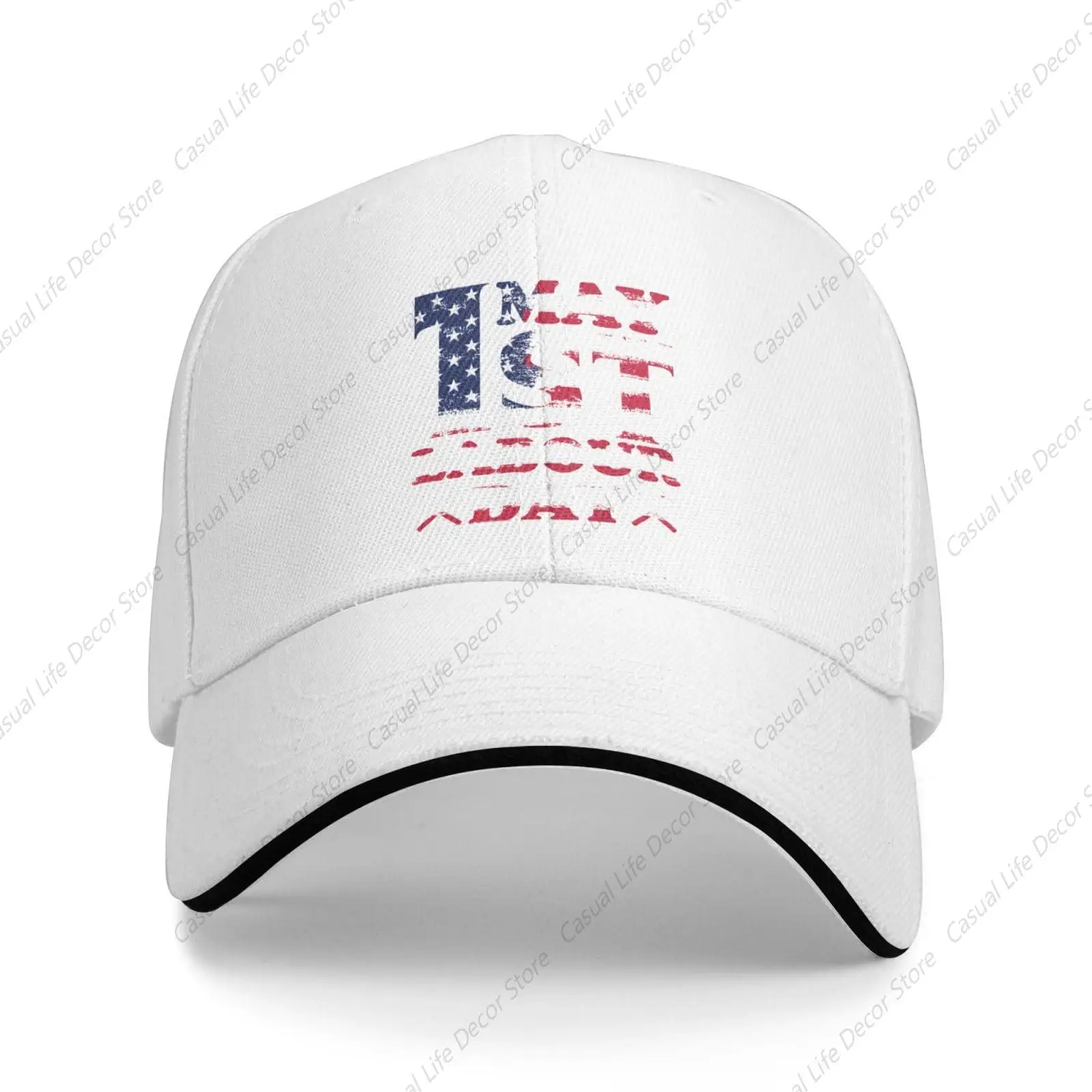 1st May Labour Day Trucker Baseball Cap for Men Women Hat Sandwich Brim Dad Hats White