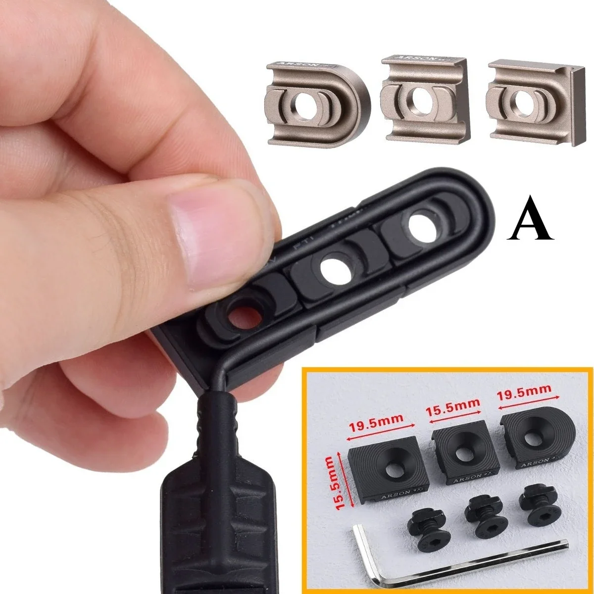 3Pcs/set MK Cable Management Kit Tactical CNC Aluminum Wire Clips Fit M300 M600 PEQ Flashlight Switch Cable Clip