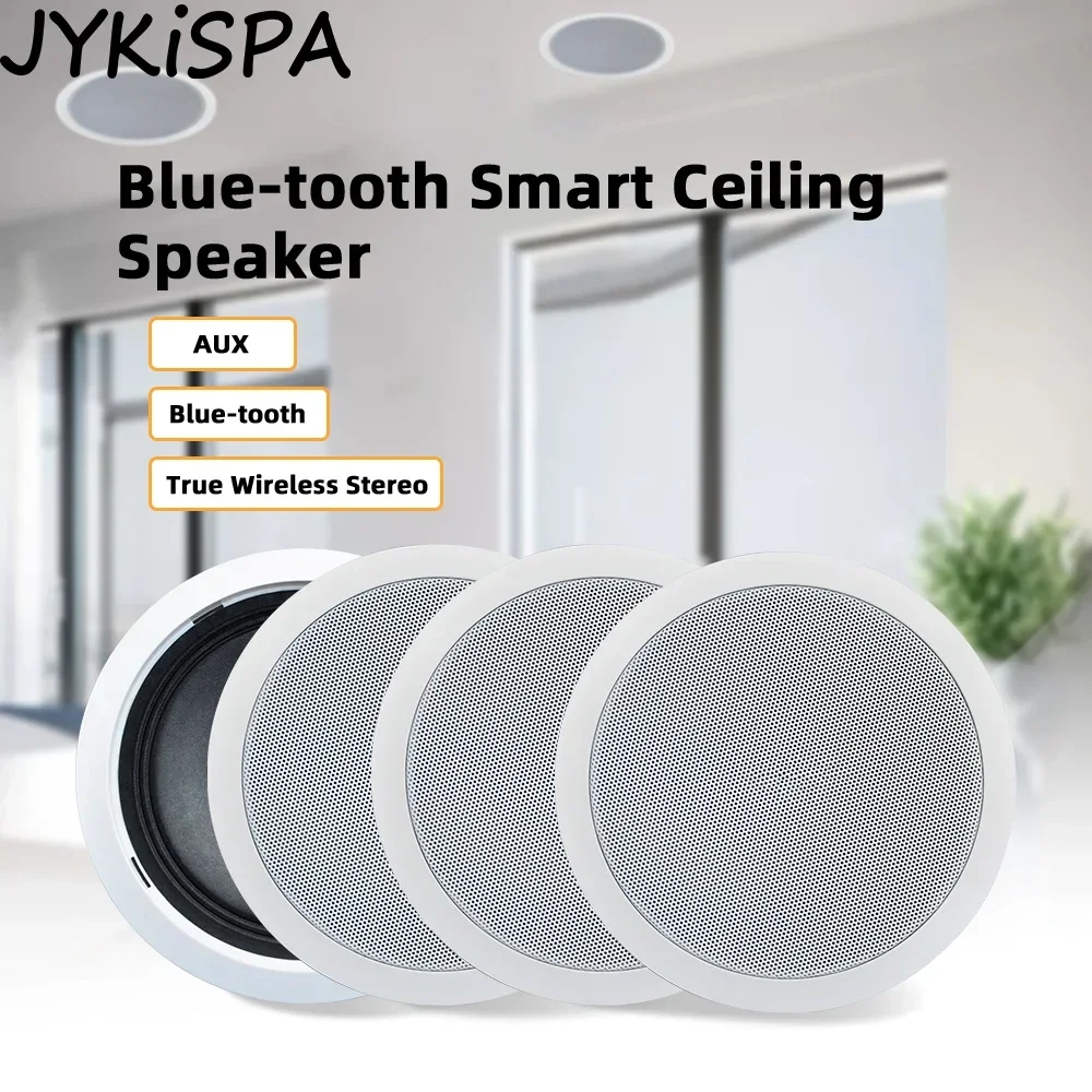 

Home 4pcs Wall In Ceiling Speakers Full-Range 6" BT Loudspeakers Stereo Audio Speaker Bathroom Store Hotel Loudspeaker Theater