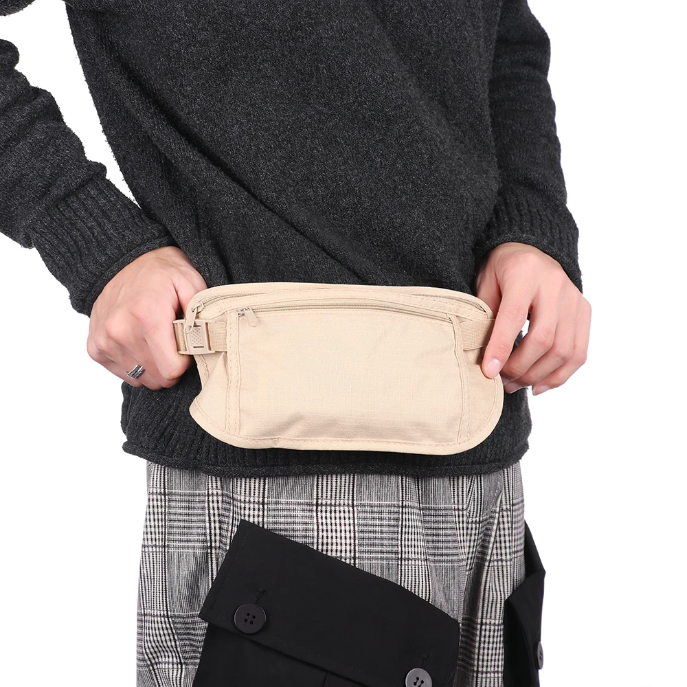 1 Pc Cloth Waist Bags Travel Pouch Hidden Wallet Passport Money Waist Belt Bag Chest Packs Outdoor Sport Accessories